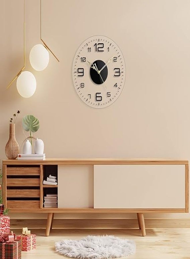9br Acrylic Wall Clock || Silent Movement Wall Clock || Acrylic Wall Clock for Home Stylish Latest 3D Big || Designer Wall Clock for Home Decor || (Transparent, 12 Inch) (Modern) - Image 2